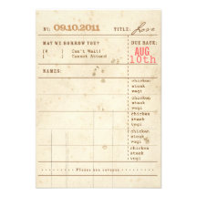 Carte de bibliothèque RSVP Invitations