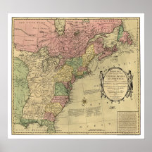 Carte de Bowles de l'Amérique 1784 Posters