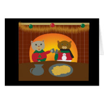 Carte de chats de Noël