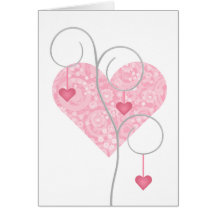 Carte de coeur de fleur et d'arbre de coeur