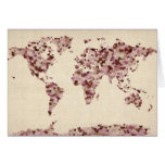 Carte de coeurs d'amour de la carte du monde