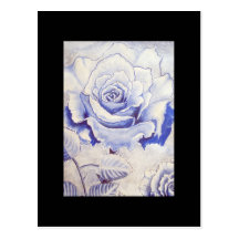 Carte de collection d'art d'ACEO - rose de bleu Cartes Postales