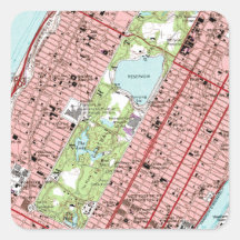 Carte de cru de New York City de Central Park Autocollants