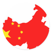Carte de drapeau de la Chine autocollants