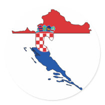 Carte de drapeau de la Croatie autocollants