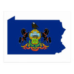 Carte de drapeau de la Pennsylvanie Cartes Postales