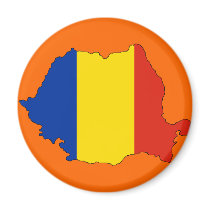 Carte de drapeau de la Roumanie aimants