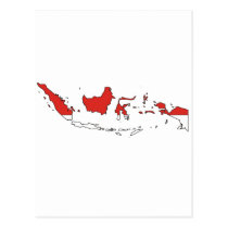 Carte de drapeau de l'Indonésie cartes postales