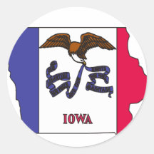 Carte de drapeau de l'Iowa Autocollants