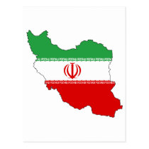 Carte de drapeau de l'Iran cartes postales