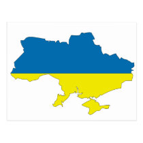 Carte de drapeau de l'Ukraine cartes postales