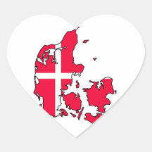 carte de drapeau du Danemark Autocollant