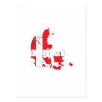 Carte de drapeau du Danemark cartes postales