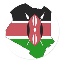 Carte de drapeau du Kenya autocollants