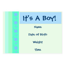 Carte de faire-part de naissance de bébé cartes de visite personnelles