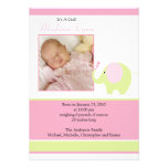 Carte de faire-part de photo de bébé d'éléphant ro