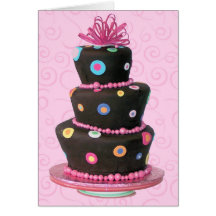 Carte de gâteau d'anniversaire d'amusement