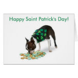 Carte de jour de Boston Terrier St Patrick heureux