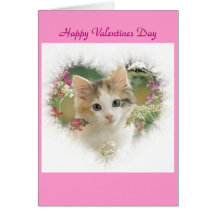 carte de jour de valentines de coeur de minou