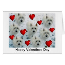 Carte de jour de Valentines de coeurs de Westie