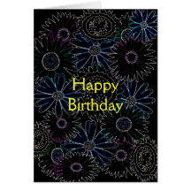 Carte de joyeux anniversaire de fleurs