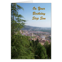 Carte de joyeux anniversaire pour un paysage de fi