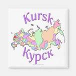 Carte de Kursk Russie Aimants Pour Réfrigérateur
