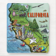 Carte de la Californie Tapis De Souris