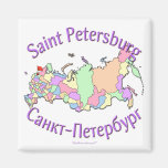 Carte de la Russie de ville de St Petersburg Aimant