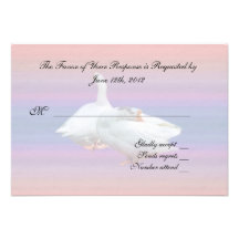 carte de l'acceptation RSVP de mariage, deux oies  Cartons D'invitation