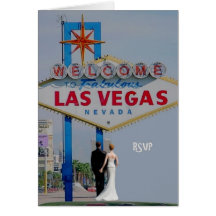 Carte de Las Vegas de jeune mariée et de marié de 