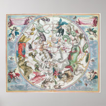 Carte de l'hémisphère sud posters
