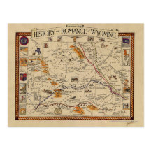 Carte de l'histoire et Romance du Wyoming Cartes Postales