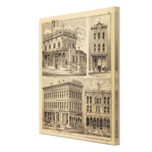 Carte de lithographie de St Paul, Minneapolis, Min Toile Tendue