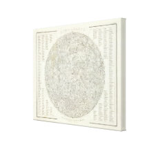 Carte de lune toile tendue