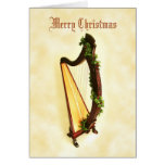 Carte de Noël celtique d'harpe