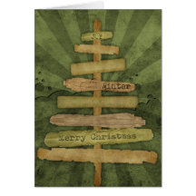 Carte de Noël d'arbre de Noël de pays