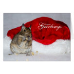 Carte de Noël de Bonnes Fêtes de chapeau de Degu e