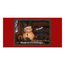 Carte de Noël de chats Carte Avec Photo
