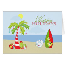 Carte de Noël de dent de dentiste de plage bonnes 