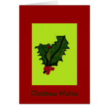 Carte de Noël de houx de Hoho