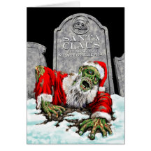 Carte de Noël de Père Noël de zombi (intérieur vid