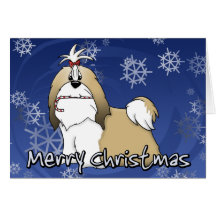 Carte de Noël de Shih Tzu de bande dessinée