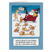 Carte de Noël drôle : Chats de Sleigh