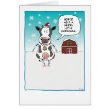 Carte de Noël drôle de vache : Individu de génisse