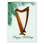 Carte de Noël folklorique d'harpe