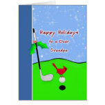 Carte de Noël orientée de golf pour le grand-papa