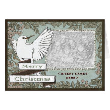 Carte de Noël PERSONNALISABLE de colombe de blanc