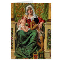 Carte de Noël vintage de Jésus de bébé de Madonna