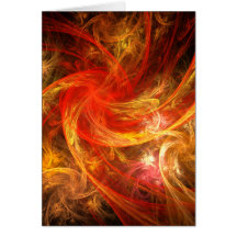 Carte de note d'art abstrait de tempête de feu